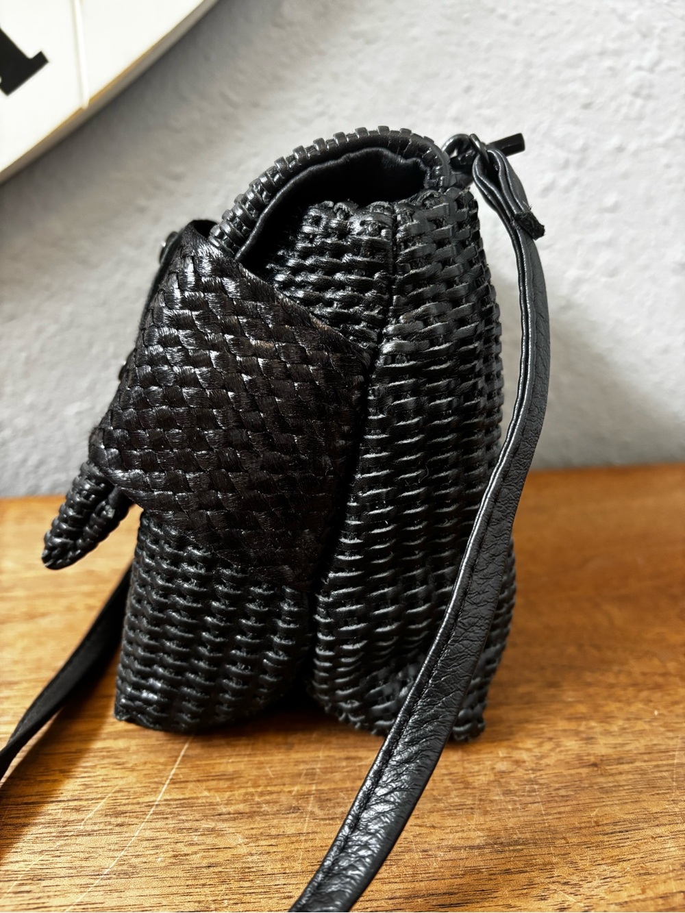Daniella Lahavi Leather Woven Crossbody Bag - Picture 4 of 14